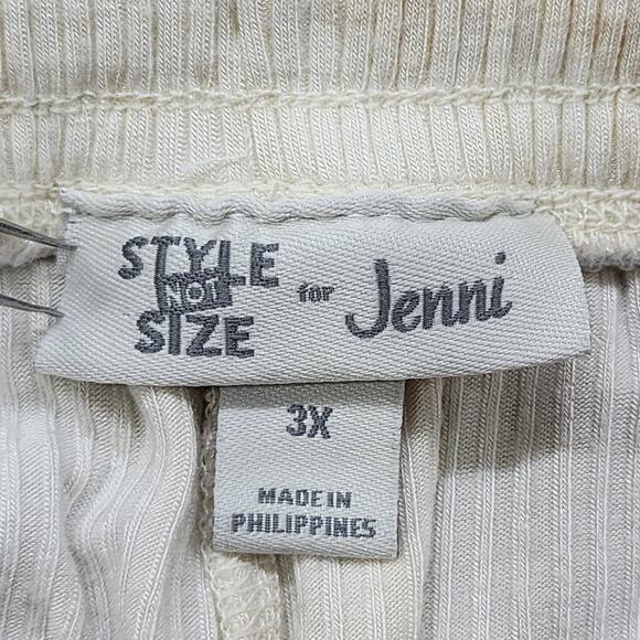 Jenni Style Not Size Pants Women 3X Tan Tie Dye Ruffle Waist Drawstring Wide Leg - Picture 5 of 13